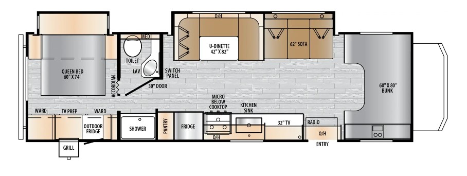 2024 EAST TO WEST RV ENTRADA 2950OK*23, , floor-plans-day image number 0